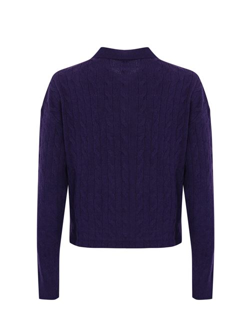 Polo a trecce in lana e cashmere viola POLO RALPH LAUREN | 211 910158007